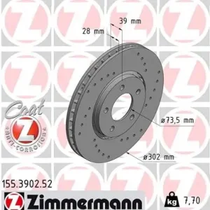 Tarcza hamulcowa ZIMMERMANN 155.3902.52 Cena promocyjna
