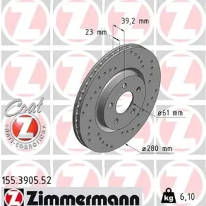 Wyjątkowa oferta Tarcza hamulcowa ZIMMERMANN 155.3905.52