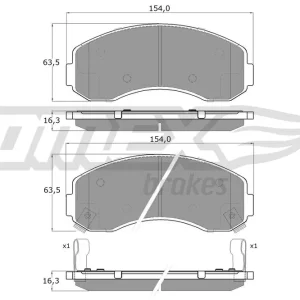 Popularny Zestaw klocków hamulcowych, hamulce tarczowe TOMEX BRAKES TX 15-71