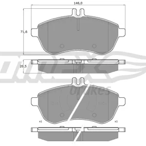 Wyprzedaż Zestaw klocków hamulcowych, hamulce tarczowe TOMEX BRAKES TX 16-02