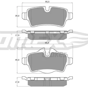 Tani Zestaw klocków hamulcowych, hamulce tarczowe TOMEX BRAKES TX 16-05