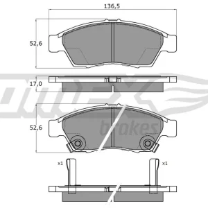Zestaw klocków hamulcowych, hamulce tarczowe TOMEX BRAKES TX 16-08 Okazja