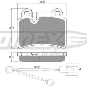 Zniżka Zestaw klocków hamulcowych, hamulce tarczowe TOMEX BRAKES TX 16-21