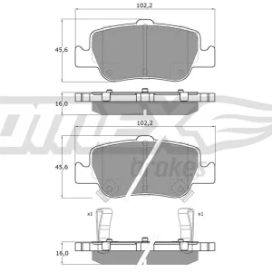 Oferta Zestaw klocków hamulcowych, hamulce tarczowe TOMEX BRAKES TX 16-29
