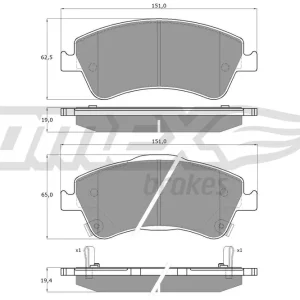 Darmowa dostawa Zestaw klocków hamulcowych, hamulce tarczowe TOMEX BRAKES TX 16-30