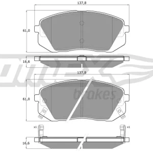 Ostatnia szansa Zestaw klocków hamulcowych, hamulce tarczowe TOMEX BRAKES TX 16-44