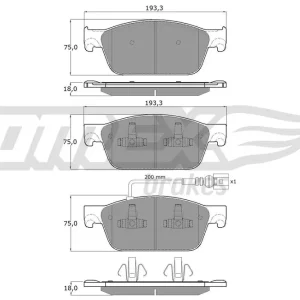 Darmowy zwrot Zestaw klocków hamulcowych, hamulce tarczowe TOMEX BRAKES TX 16-46