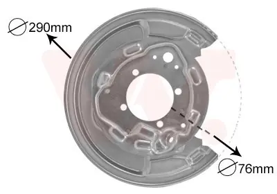 Ostatnia szansa Panel rozbryzgiwujący, tarcza hamulcowa VAN WEZEL 5307374
