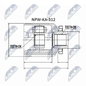 Tylko dziś Zestaw przegubu, wał napędowy NTY NPW-KA-312