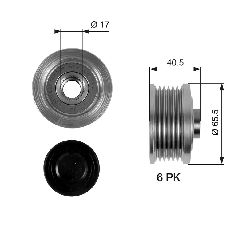 Alternator - sprzęgło jednokierunkowe GATES OAP7032 Nowy