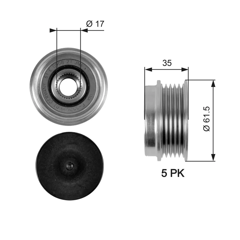 Alternator - sprzęgło jednokierunkowe GATES OAP7033 Nowość