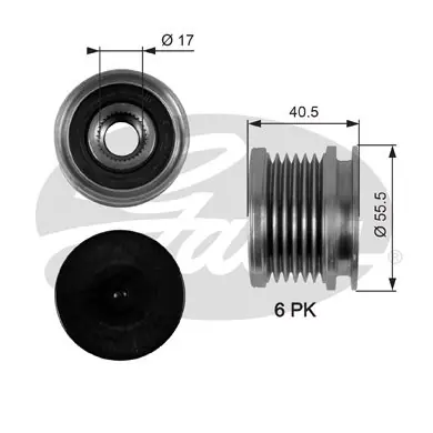 Alternator - sprzęgło jednokierunkowe GATES OAP7040 Oferta czasowa