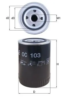 Filtr oleju MAHLE OC 103 Tylko do końca tygodnia