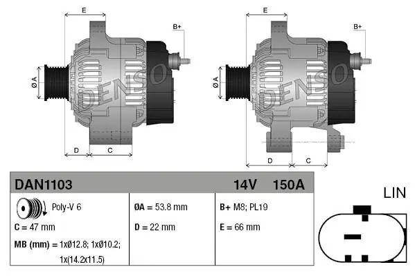 Alternator DENSO DAN1103 8W8310300BA Okazja