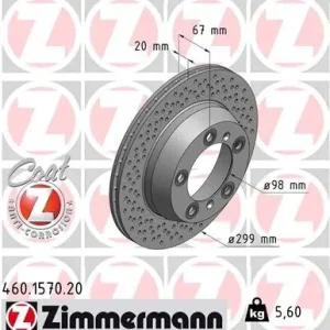 Cena promocyjna Tarcza hamulcowa ZIMMERMANN 460.1570.20 98735240101
