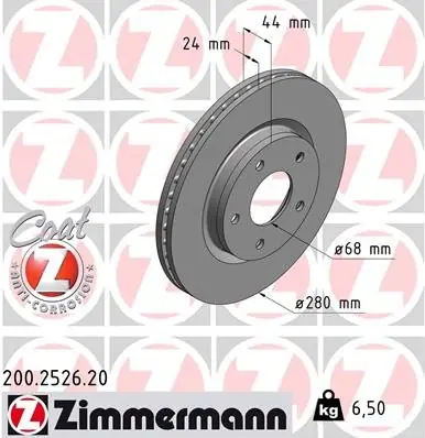 Darmowa dostawa Tarcza hamulcowa ZIMMERMANN 200.2526.20 402061KA3A
