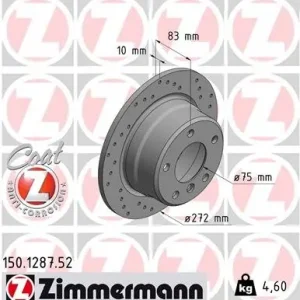 Tarcza hamulcowa ZIMMERMANN 150.1287.52 34211163845 Wybór klientów